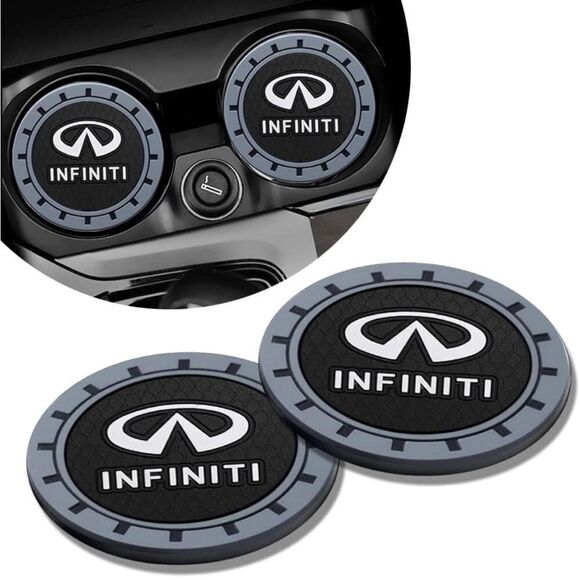 Infinity car cup Coasters in black and gray. Set of 2 NWT - Picture 1 of 5